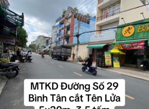 Bán nhà đường số 29, Bình Tân cắt Tên Lửa, 5x20m, 3.5 tấm, 14.5 tỷ