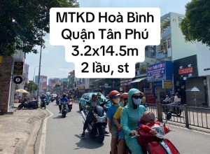 Bán nhà mặt tiền Hoà Bình, Quận Tân Phú, 3.2x14.5m, 2 lầu, st, 9.5 tỷ