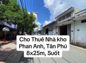 Cho thuê nhà Phan Anh, Quận Tân Phú, 8x25m, suốt, 23 triệu