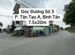 Cần bán gấp nhà Góc đường số 3, Bình Tân, 7.5x20m, 8.1 tỷ, gần khu Tên Lửa
