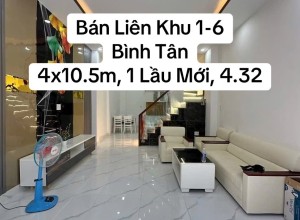 Bán nhà hẻm 4m Liên Khu 1-6, Bình Tân, 4x10.5m, 1 lầu, 4.32 tỷ