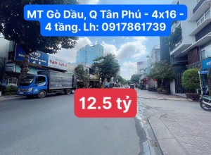Bán nhà MTKD Gò Dầu, Q Tân Phú - 4x15.6m - 4 tầng - 12.5 tỷ