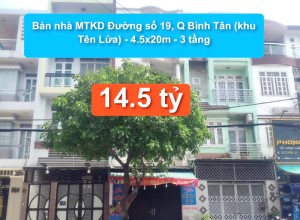 Bán nhà MTKD Đường số 19, Q Bình Tân (khu Tên Lửa) - 4.5x20m - 3 tầng