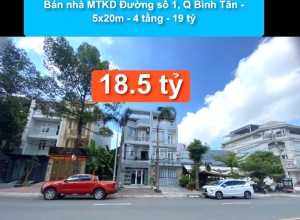 Bán nhà MTKD Đường số 1, Q Bình Tân (khu Ao Sen - Tên Lửa) - 5x20m - 4 tầng - 18.5 tỷ