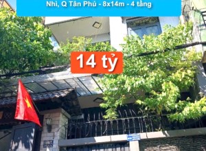 Bán nhà Hẻm 8m Nguyễn Quý Anh, P Tân Sơn Nhì, Q Tân Phú - 8x14m - 4 tầng