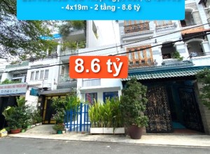 Bán nhà Hẻm 12m Thoại Ngọc Hầu, Q Tân Phú - 4x19m - 2 tầng - 8.6 tỷ
