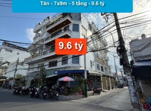 Bán nhà góc hẻm 12m Hương Lộ 2, Q Bình Tân - 7x9m - 5 tầng - 9.6 tỷ