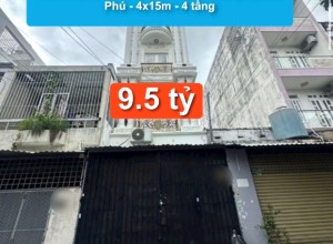 Bán nhà Hẻm 8m Cầu Xéo, P Tân Quý, Q Tân Phú - 4x15m - 4 tầng