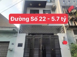 Bán nhà Hẻm Đường số 22, Q Bình Tân - 4.5x11.5m - 2 tầng - 5.7 tỷ