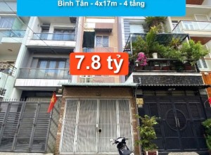 Bán nhà Hẻm 10m Lê Văn Quới, P BHHA , Q Bình Tân - 4x17m - 4 tầng