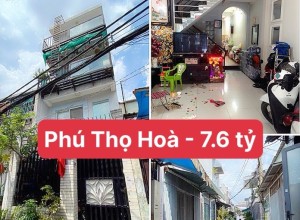 Bán nhà Hẻm 5m Phú Thọ Hoà, Q Tân Phú - 4x17m - 4 tầng - 7.6 tỷ